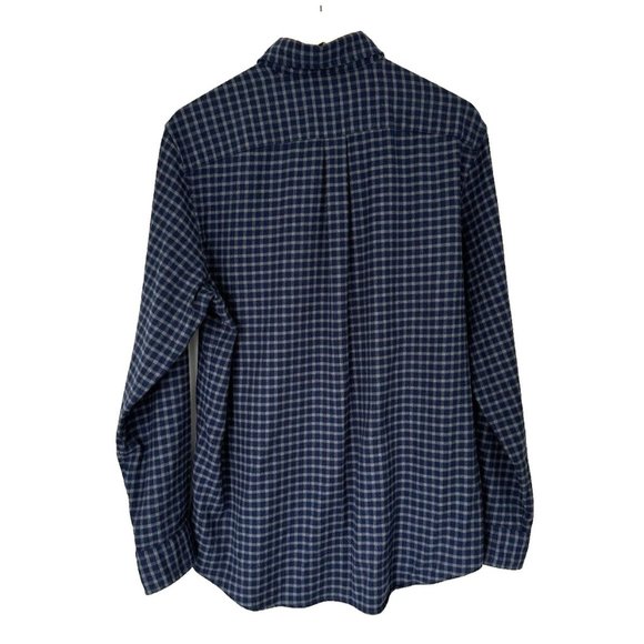 Vineyard Vines Shirt Mens M Blue Gingham Flannel Tucker Button Down Logo Classic - Picture 2 of 8